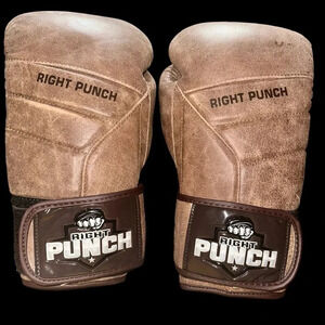 NWOT Rightpunch Premium Cowhide Leather Brown Boxing Gloves